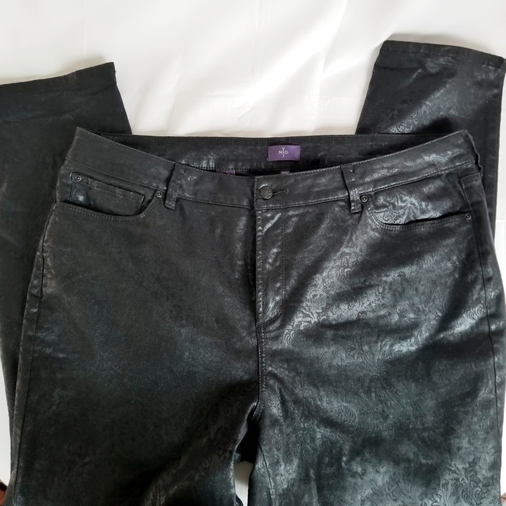 NYDJ Jacquard Black Skinny Plus 20W Jeggings